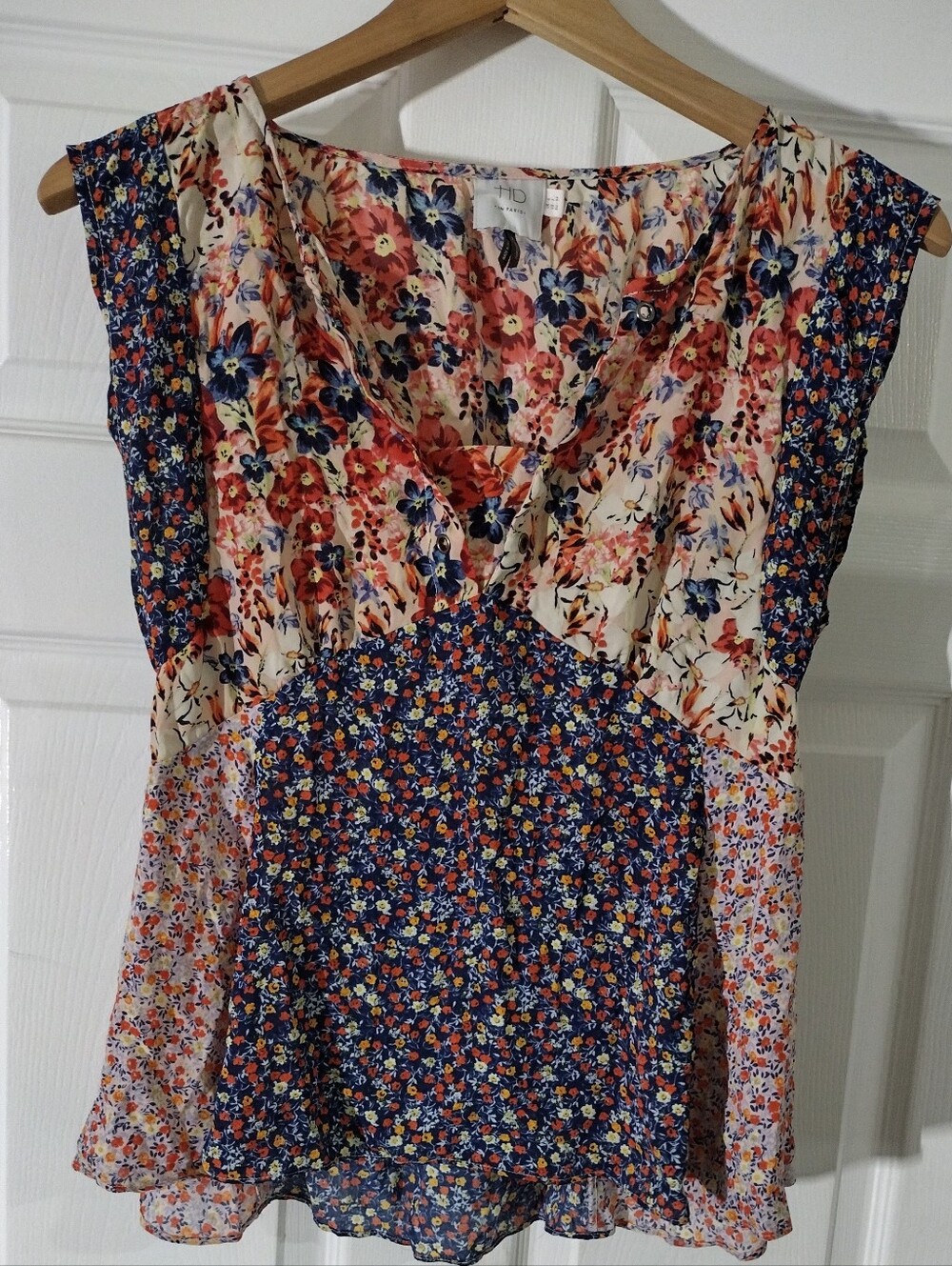 HD in Paris Floral Mixed-Print Camisole - Navy, Cream & Coral